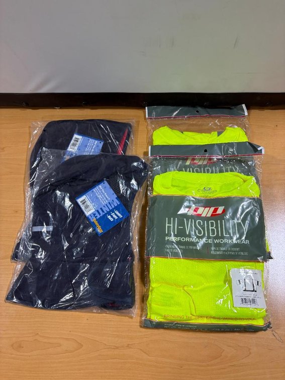 Lot of 4, Pc - (2) PIP Hi-Visibility Class 3 Safety T-Shirts, XL, Lot of 2, Winter Hard Hat Liner