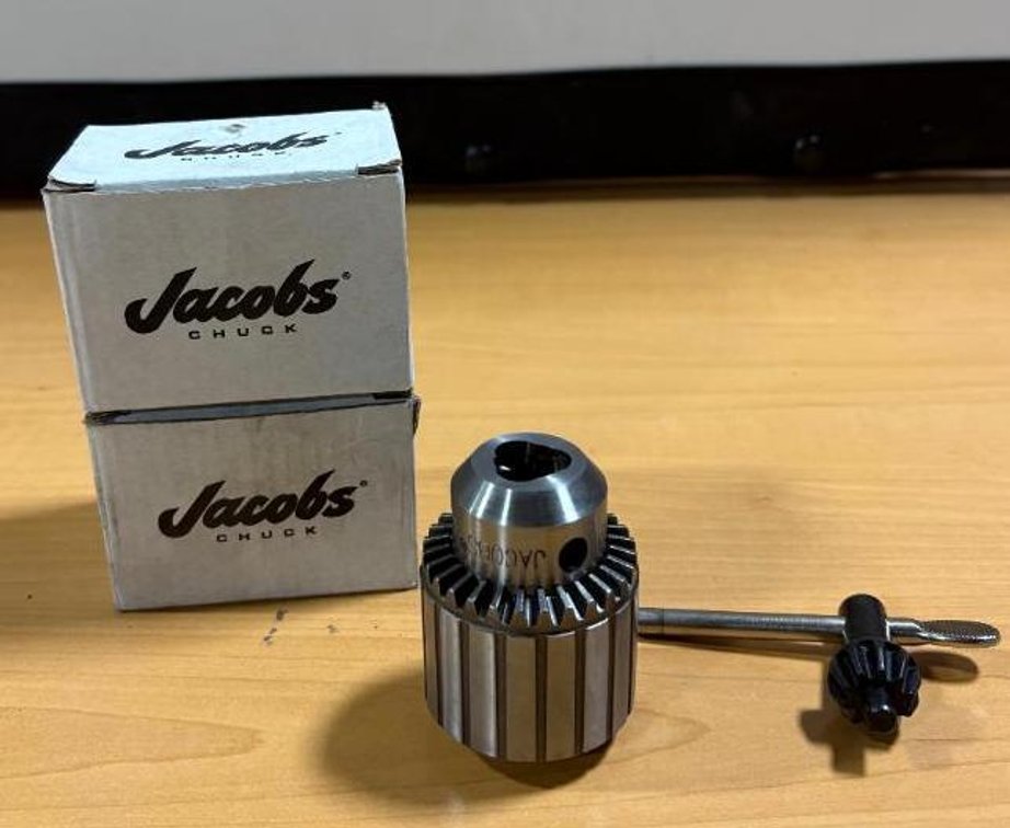 Lot of 2, New, Jacobs J33 006279D Plain Bearing Medium Duty 1/2in Drill Chuck & Key