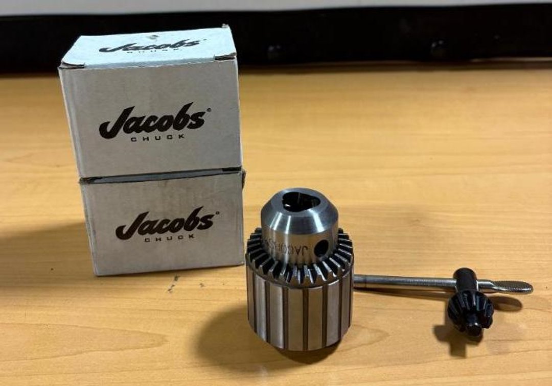 Lot of 2, New, Jacobs J33 006279D Plain Bearing Medium Duty 1/2in Drill Chuck & Key