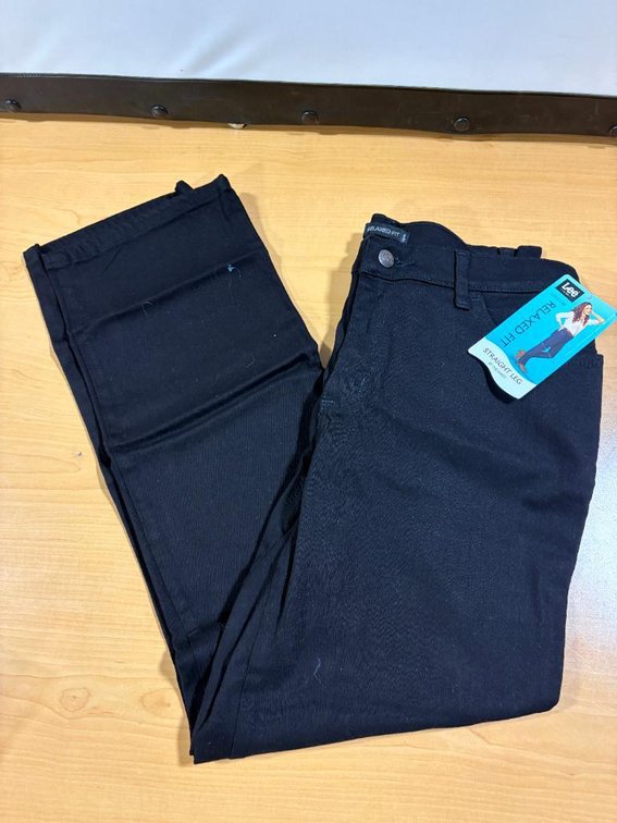 Lee Jeans Relaxed Fit Black Straight Pants 8S