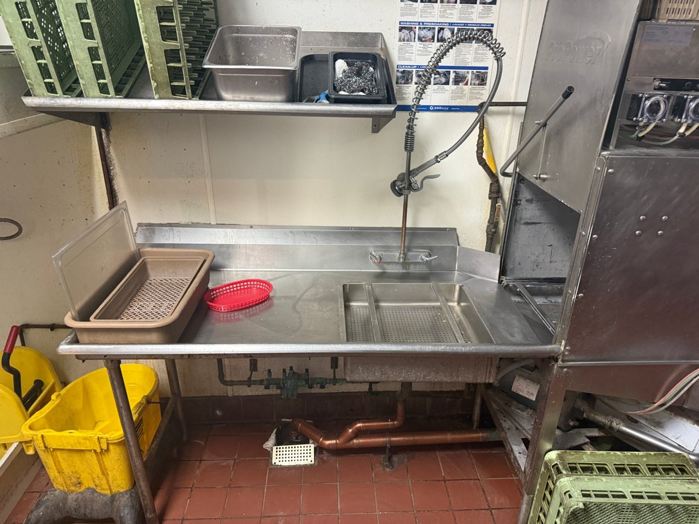 Sunfab Commercial Left & Right, Pass-Through Dishwasher Drain Tables, w/ Sink, Spray Wand