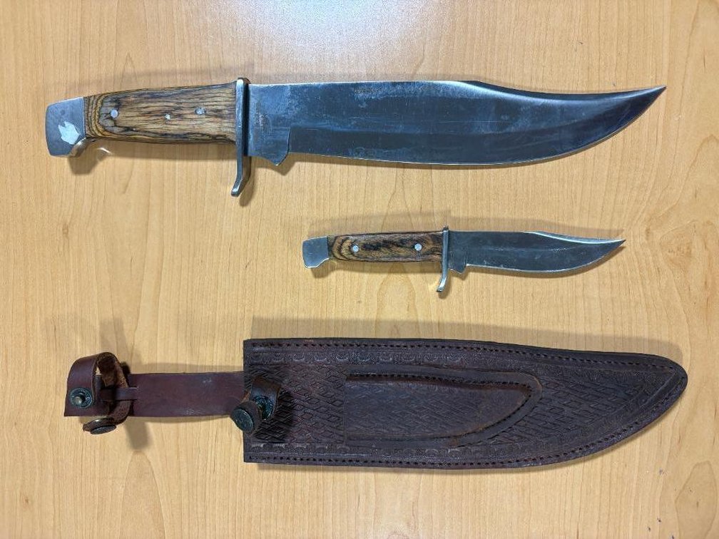 Timber Rattler 2-Piece Custom Bowie Knife Set w/ Sheath