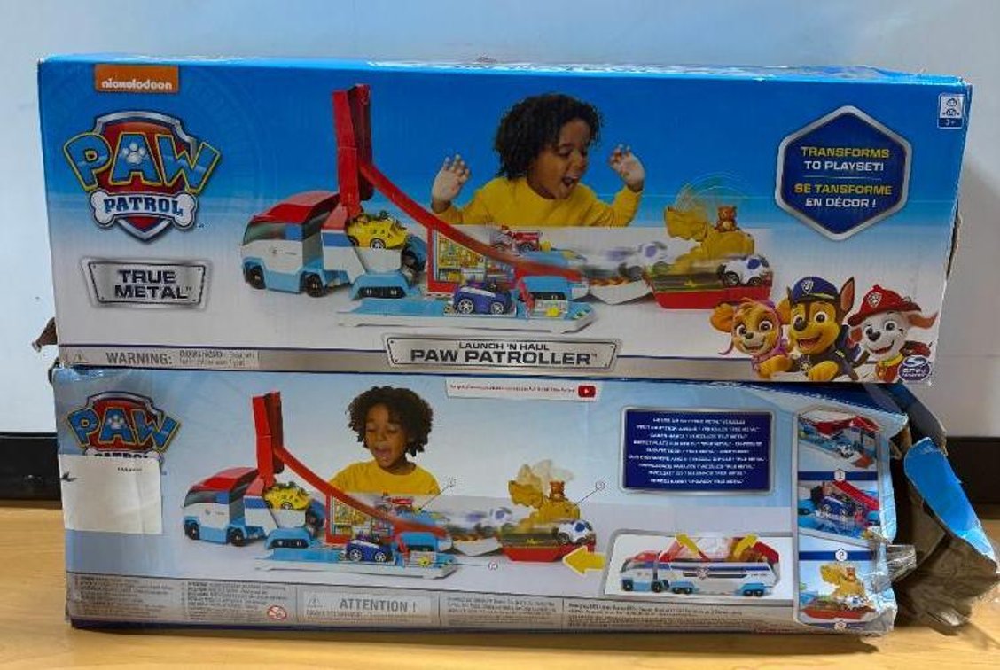 Lot of 2, New, nicholodeon Paw Patrol True Metal Launch 'n Haul Paw Troller Toy Sets