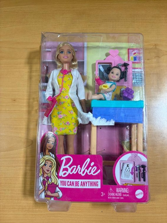 NIB, Barbie - You Can Be Anything, Eye Doctor Barbie Doll w/ Child Patient & Office