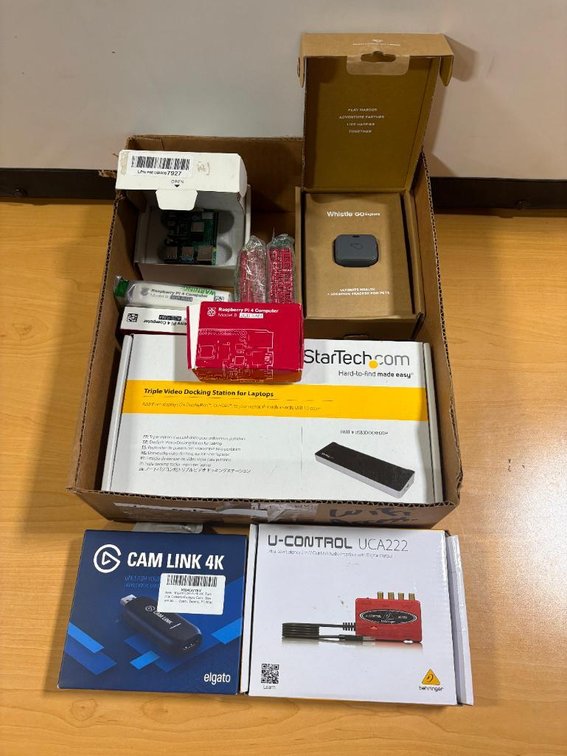 Box of NIB / New Tech Items, Cam Link 4k, U-Control UCA222, StarTeck Video Dock System, Whistle Go & More