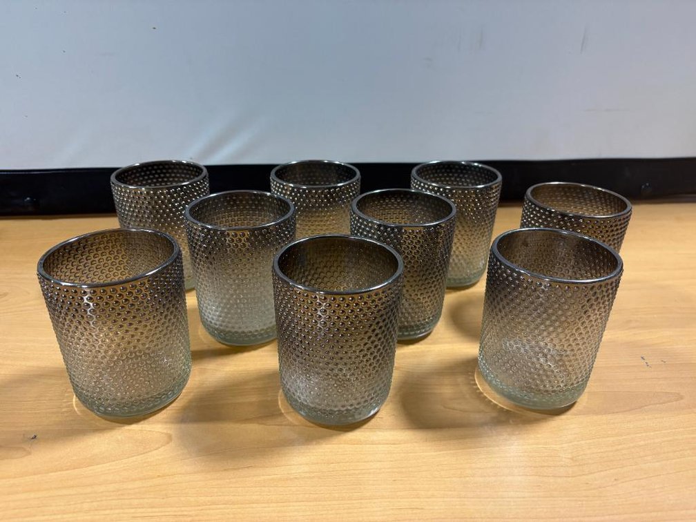 Lot of 9, Hobnail Candle Holders