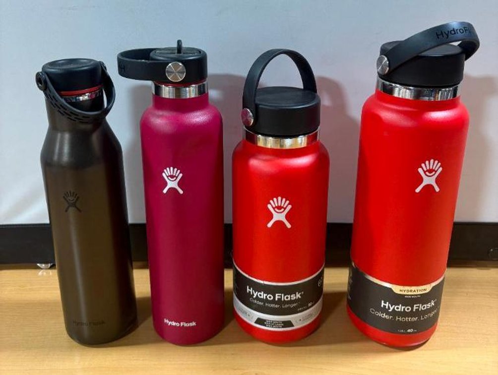 Lot of 4, HYDRO FLASK Insulated Hydration Bottles, 4 Different Styles