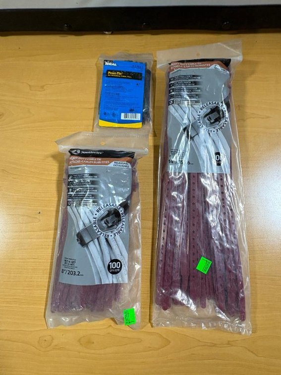 3 Packages of Cable Ties, Zip Ties