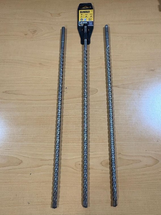 Lot of 3, DeWalt Drill Bits, 3/8ion - 16in - 18in DW5431
