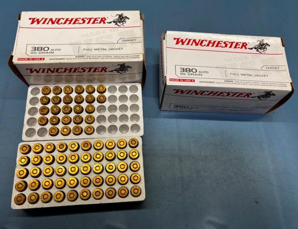 170+ Winchester 380 Auti 95 Grain FMJ Cartridges 