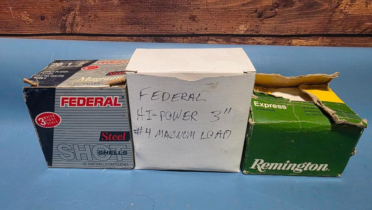 Lot of 3; 3" Shotshells - Remington Express, Federal Steel & Hi-Power