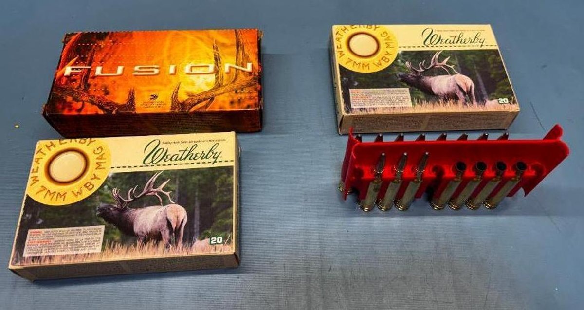 Lot of 3; 7mm 20 Cartridges - Rem Mag 150 Gr & (2) Weatherby Magnum 175gr