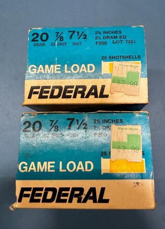 (2) Federal Game Load 20 Gauge - 25 Shotshells Each