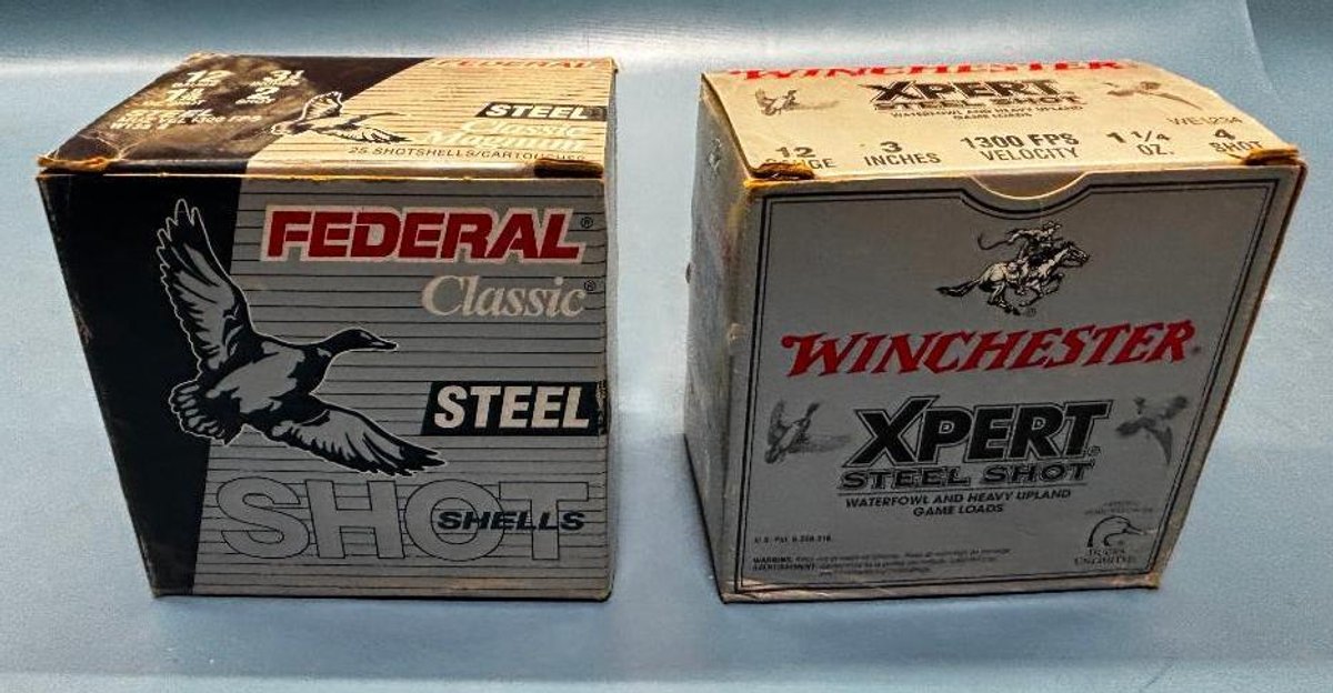 Lot of 2 Federal Steel Shotshells & Winchester Xpert Steel Shot - 25 Shells Each