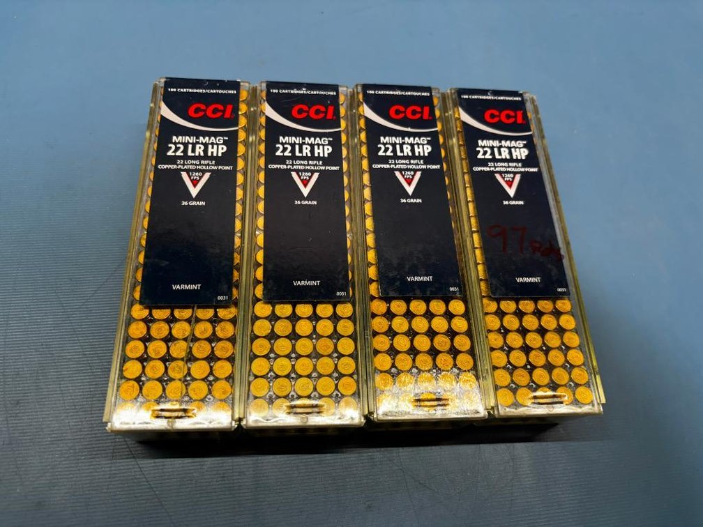 (4) CCI Mini-Mag 22 LR Hollow Point 36 Grain - 100 Cartridges Each