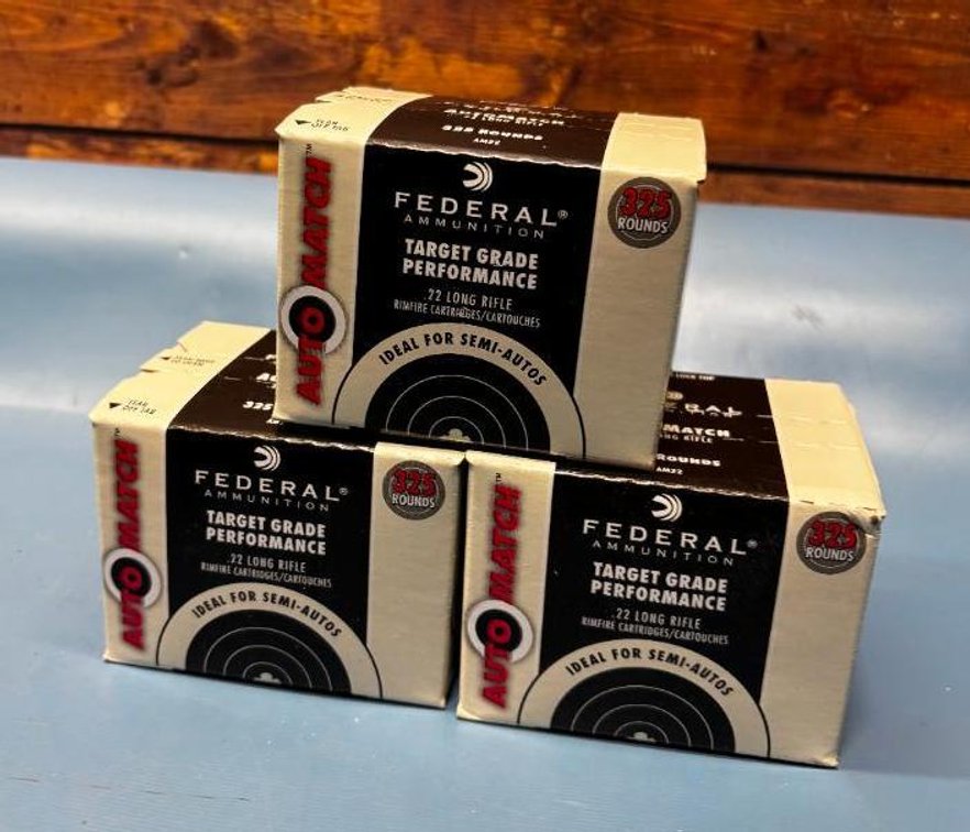 (3) Federal Target Grade Performance .22 LR - 325 Rounds Each