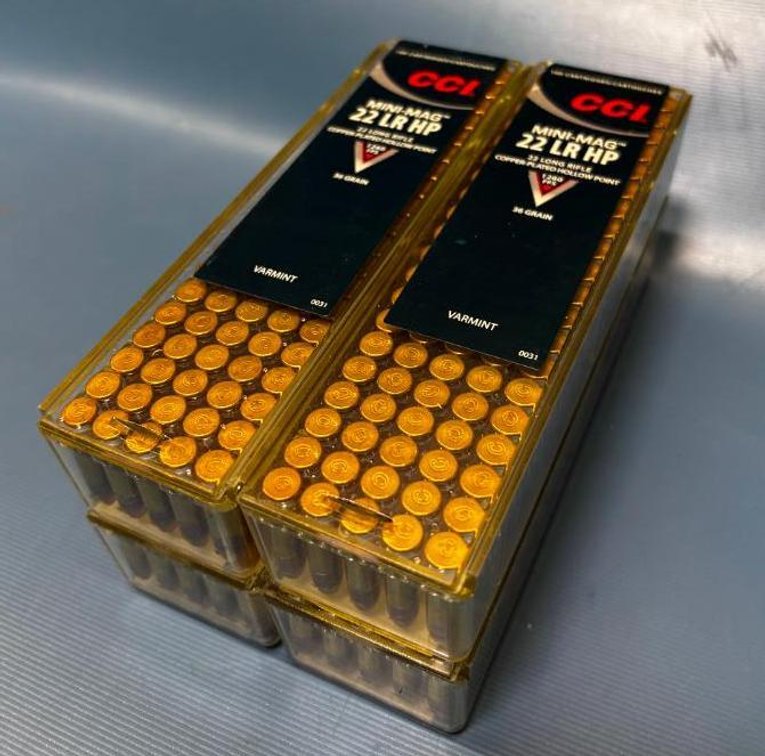 (4) CCI Mini-Mag 22 LR Hollow Point 36 Grain - 100 Cartridges Each