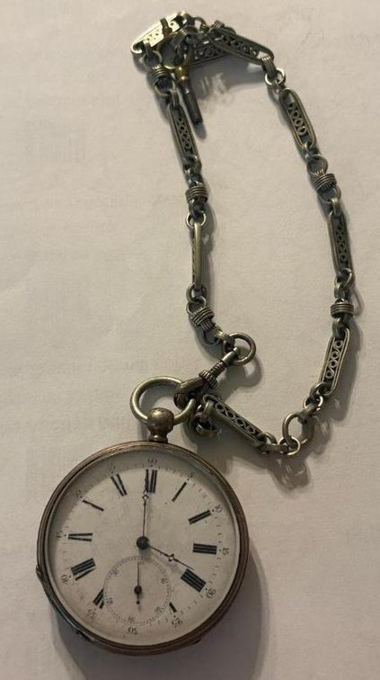 Antique Pocket Watch, Engravings on Interior