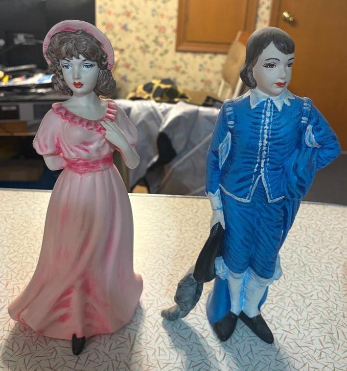 Ceramic Figurines Based on Famous Paintings; Blue Boy and Pinkie