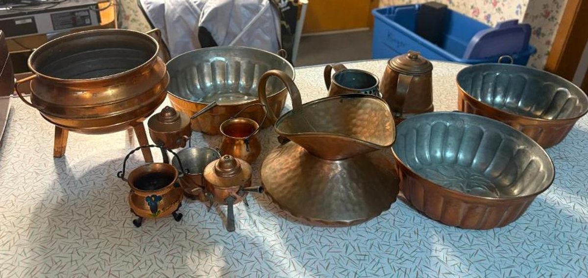 Copper and Brass Service Pieces
