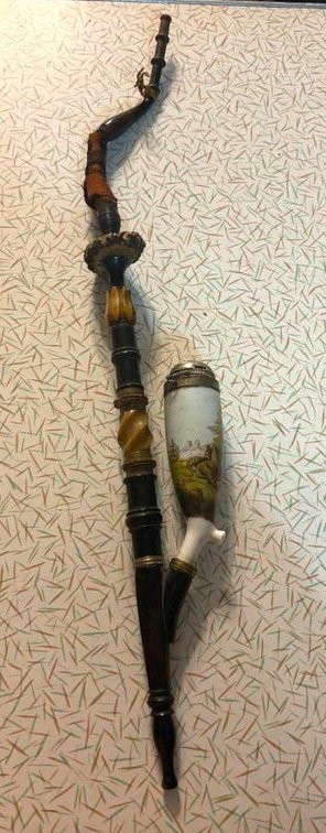 Vintage German Black Forest / Regimental Porcelain Smoking Pipe