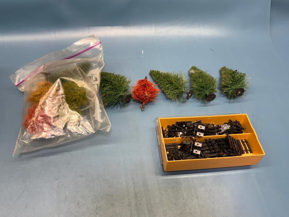 HO Scale Model Railroad Tracks & Miniature Trees
