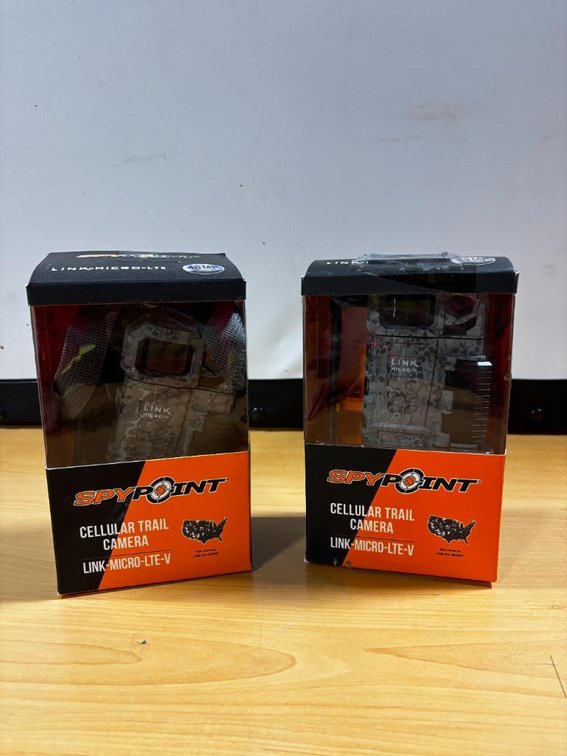 Lot of 2, SpyPoint Cellular Camera Link-Micro-LTE-V, NIB