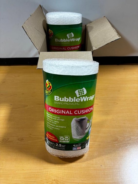 Pair, Sealed Bubble Wrap, 27sq ft Per Roll, 2 Rolls