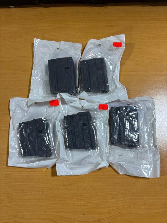 Lot of 5, New, ASC 5 Round Stainless Steel Black Marlube Magazines
