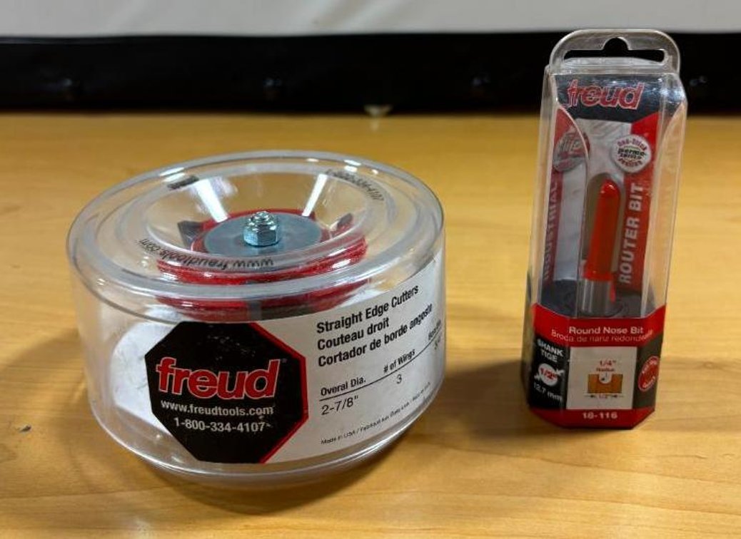 Lot of 2, New, Freud Bits, Straight Edge Cutter (Shaper) 2-7/8in, Round Nose Router Bit, New in Hardcase