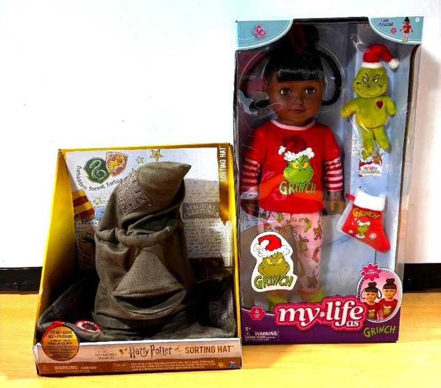 2 New Toys, Animated Harry Potter Sorting Hat, My Life as Grinch Dolls
