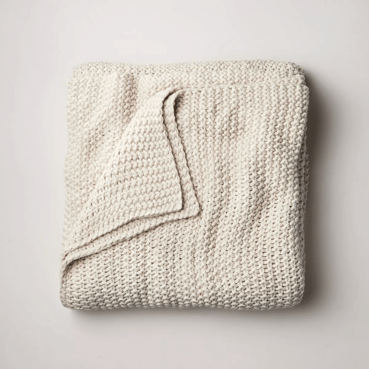 Full/Queen Chunky Knit Bed Blanket - Casaluna™