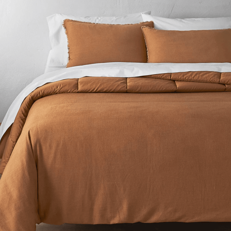 King Heavyweight Linen Blend Comforter & Sham Set - Casaluna™