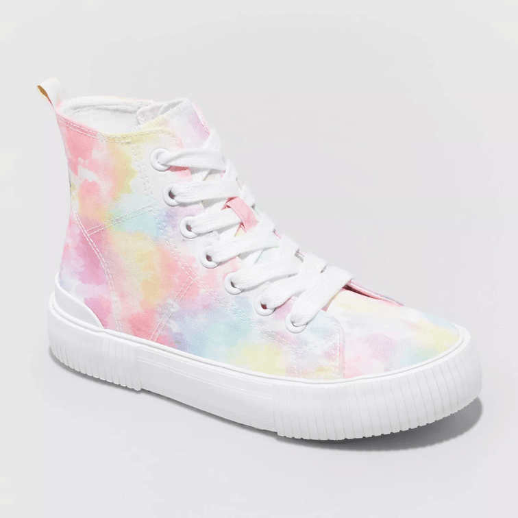 SIze 2 Girls' Cora Zipper Lace-Up Sneakers - Cat & Jack