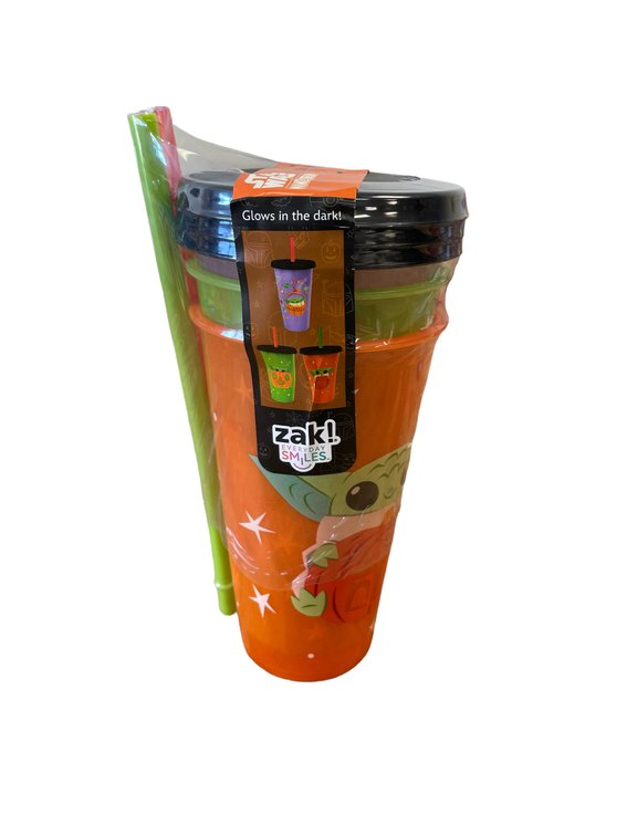 Disney Star Wars Mandalorian Glow In the Dark Tumbler 3 Pack With Lids/Straws