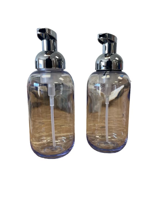 Set of 2 Foaming Soap Pump Clear/Chrome