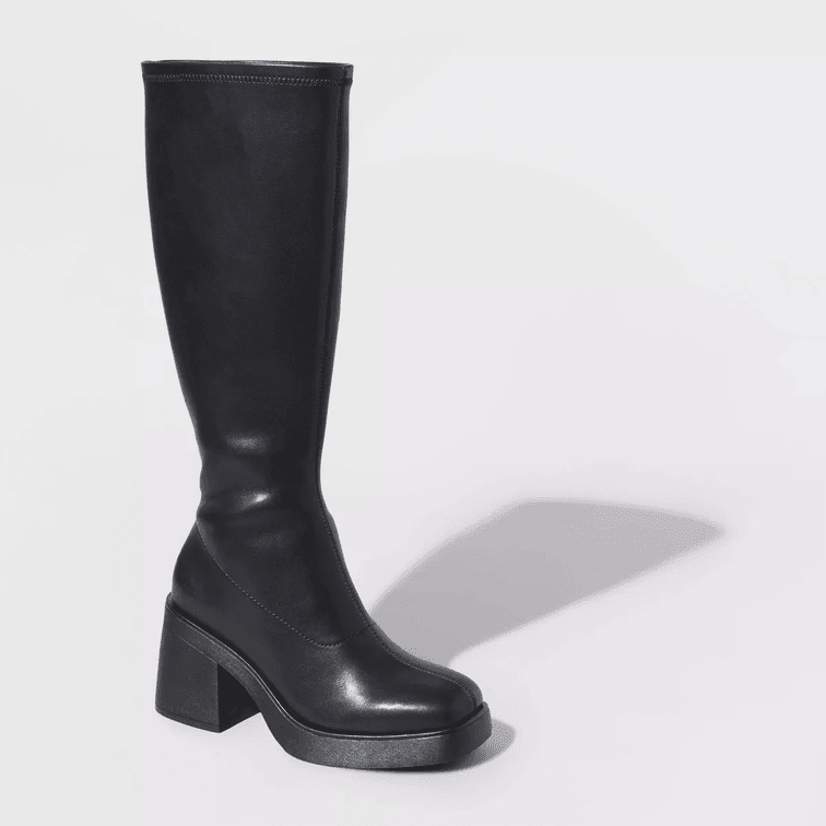Lightly Used Size 8 Women's Azzahya Stretch Tall Dress Boots - Wild Fable™ Black