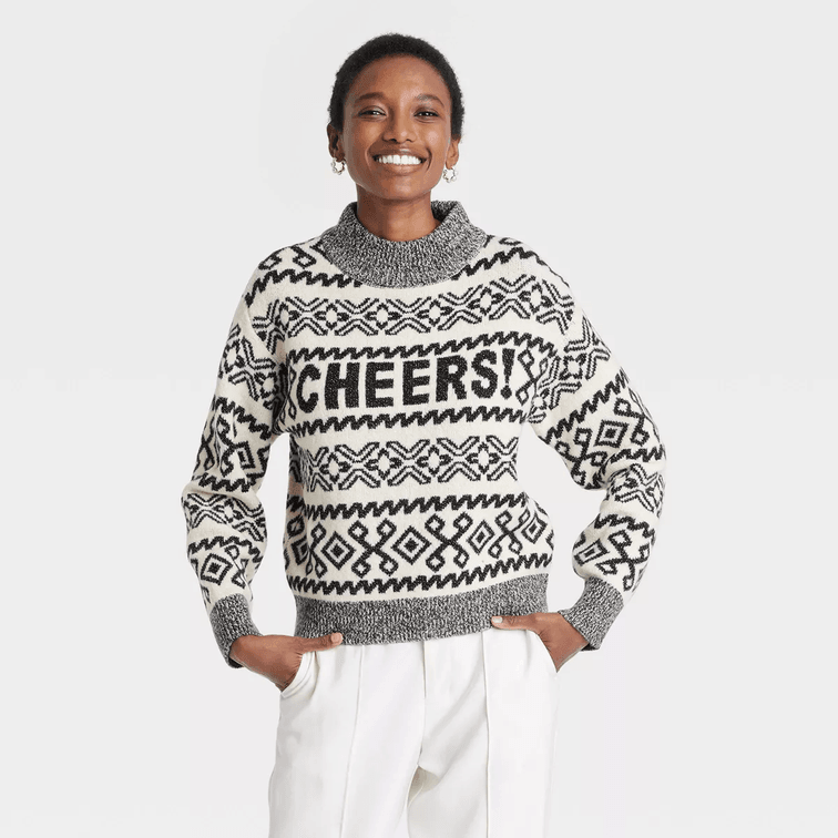 Women's Size XL  Crewneck Graphic Pullover Sweater - A New Day™