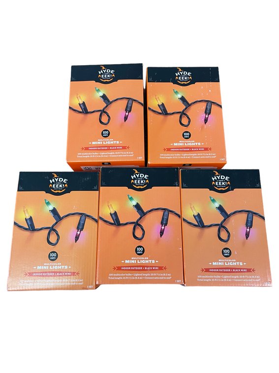 Set of 5 Hyde & Eek! Halloween Mini String Lights Orange/Purple/Green