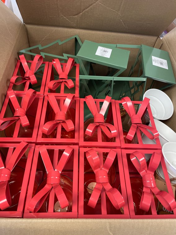 Box of Christmas Items 