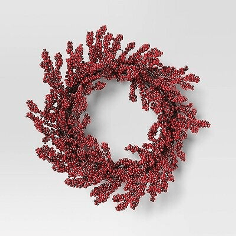 SET OF 2 Berry Christmas Wreath Red - Threshold