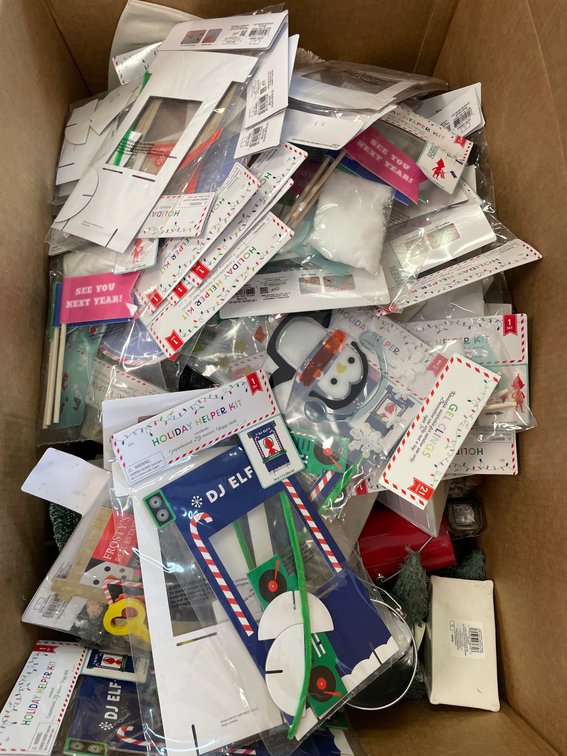 Large Box of Christmas Items Ornaments Decor Etc