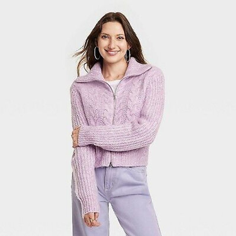 Women's Size XS Zip-Up Cardigan - Universal Thread Purple