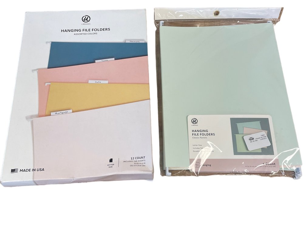 Set of 18 Hanging File Folders Assorted Colors 