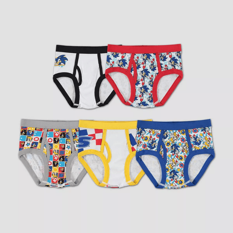 Size 8 Boys' Sonic the Hedgehog 5pk Briefs