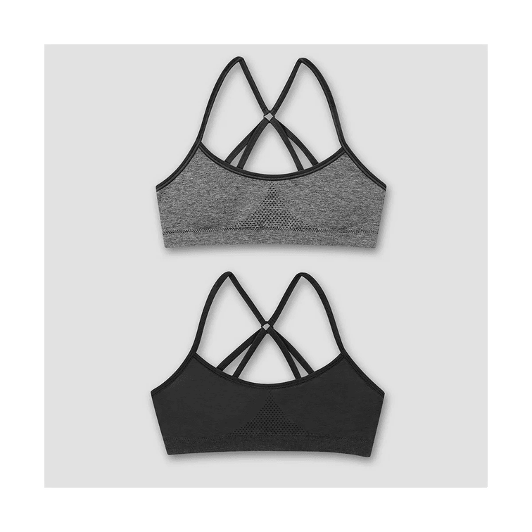 Size Large Hanes Girls' 2pk Seamless Racerback Bra