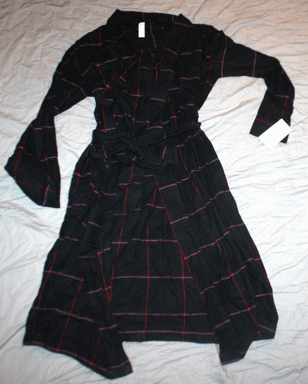 Women's Flannel Robe - Stars Above black XS/S