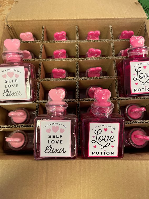Box of 48 Love Potion Glass Bottles