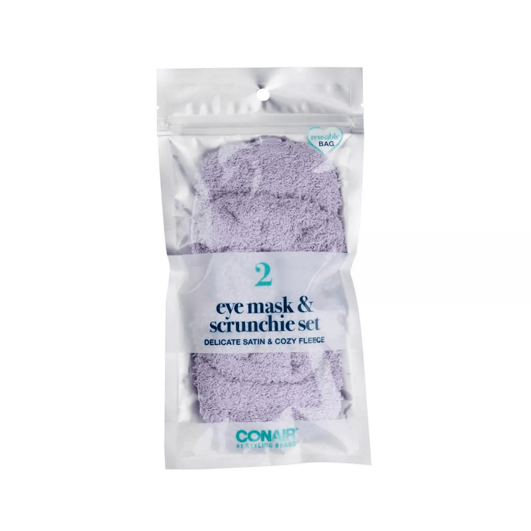 Conair Cozy Eye Mask and Scrunchie Hair Elastic Set - 2pc - Set of 2 2pc sets