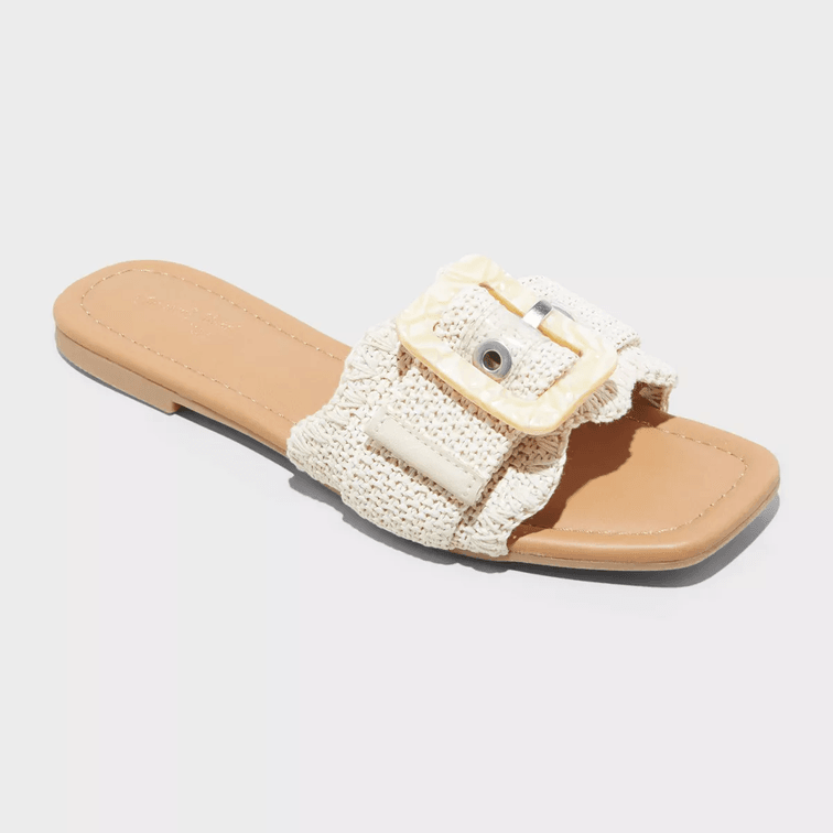 Size 8 Women's Chrissy Slide Sandals with Memory Foam Insole - Universal Thread
